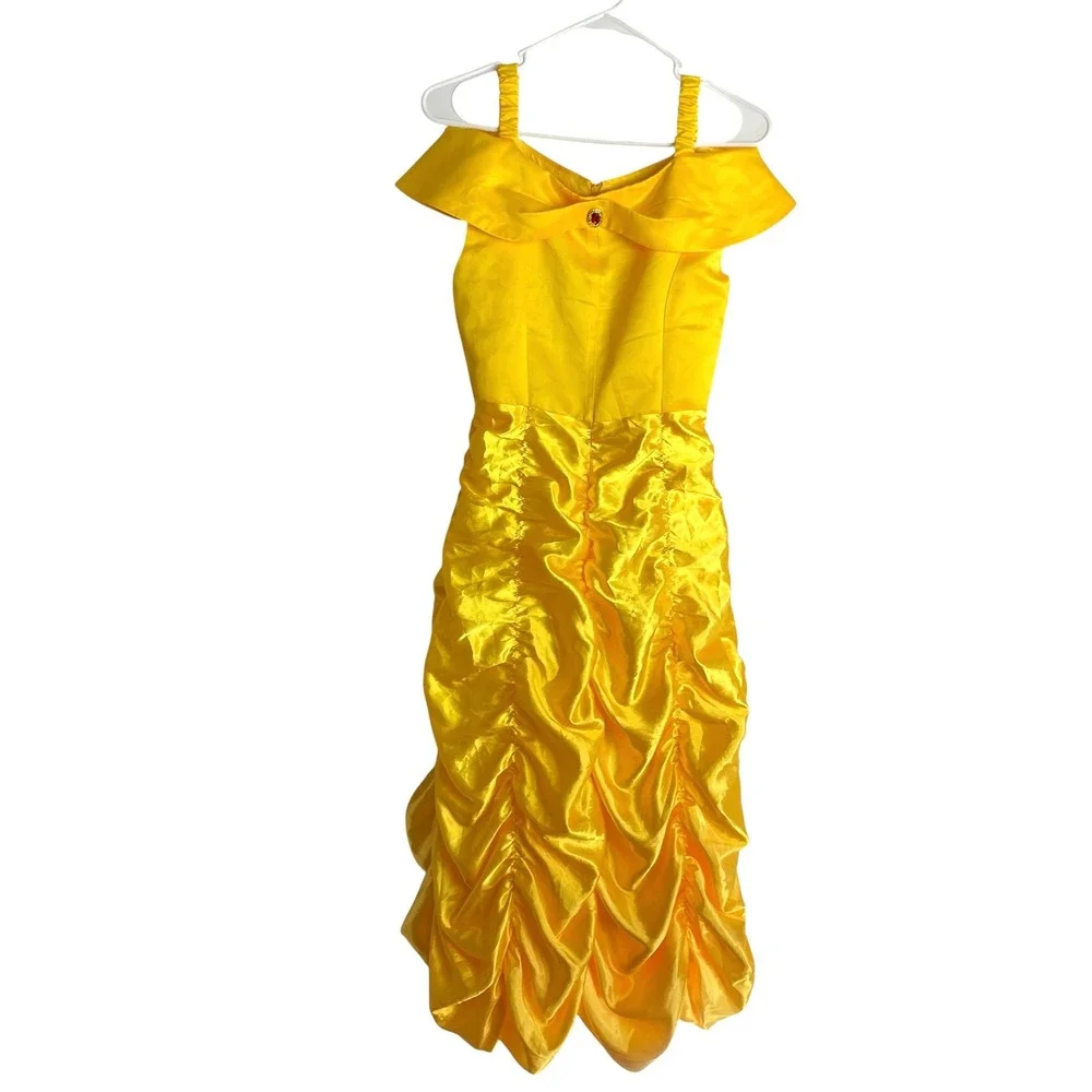 Girls Ruched Princess Gown Size 160/US XL Yellow Belle Costume Gemstone